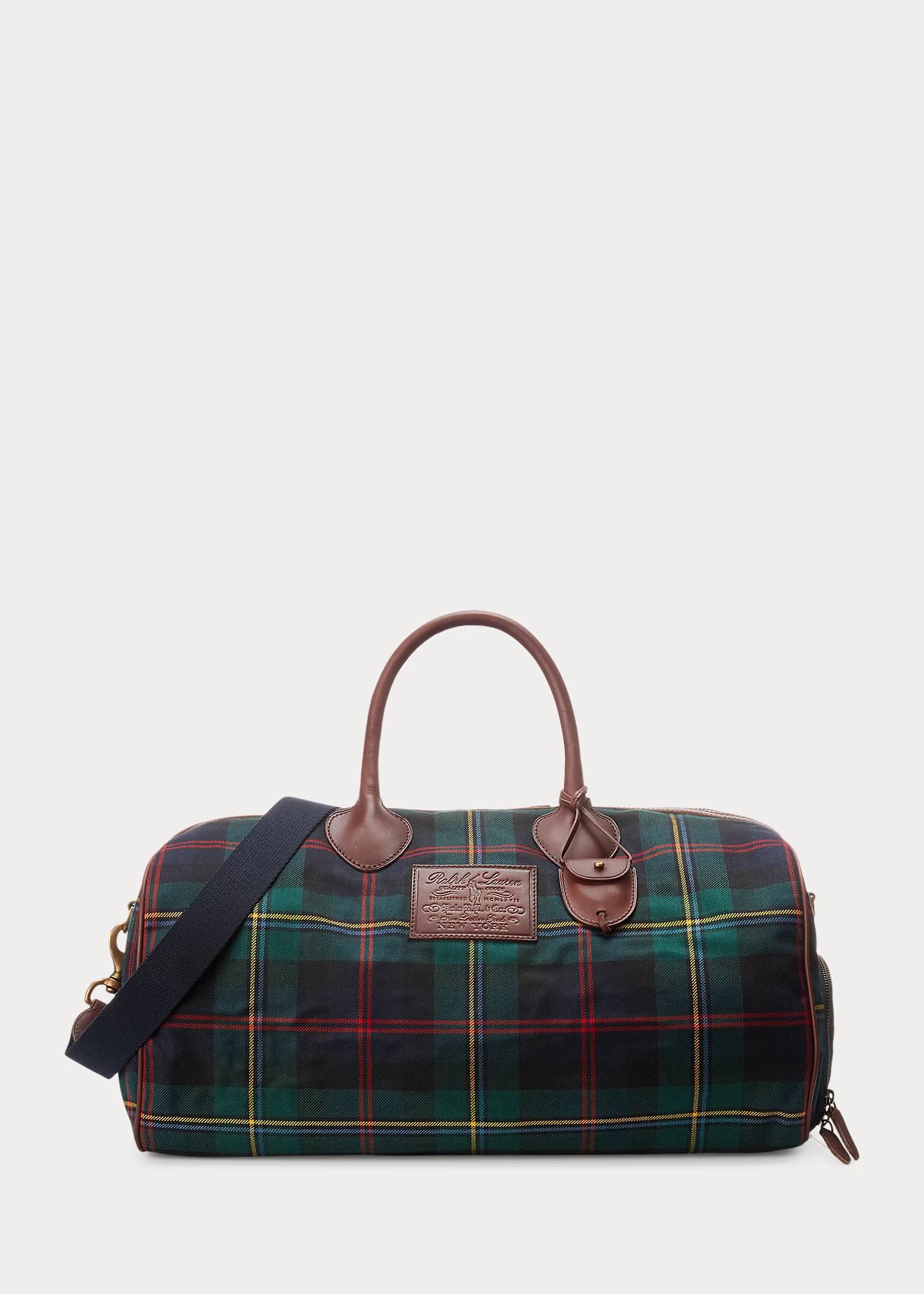stylish handbagsHeritage Plaid Wool & Leather Duffel-,$68.69